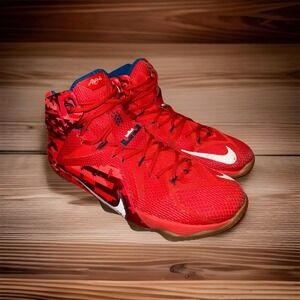 Nike LeBron 12 XII USA Independence Day Size 12.5 Crimson Red & Blue